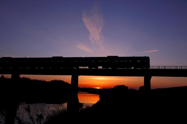 『フジカラー賞　久慈川の夕照（萩庭隆）』の画像